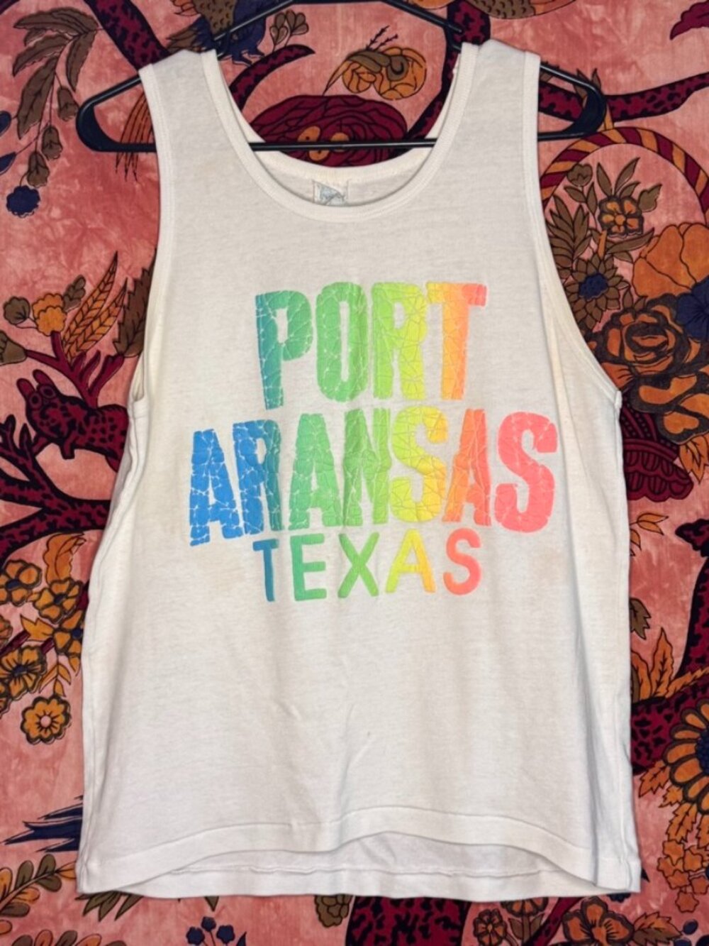 Vintage Puff Paint Port Aransas Tank